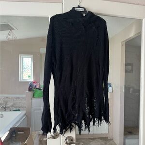 Killstar Black Distressed Sweater